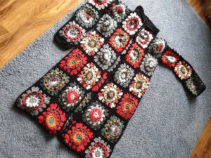 Multicoloured Granny Square Crochet Coat by Triggerfish Crochet