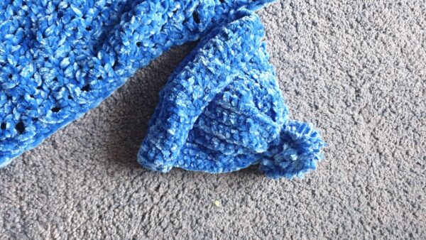 Soft blue crochet baby hat by Triggerfish Crochet