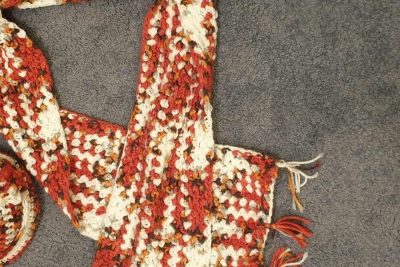 Pattern for Red and White Scarf