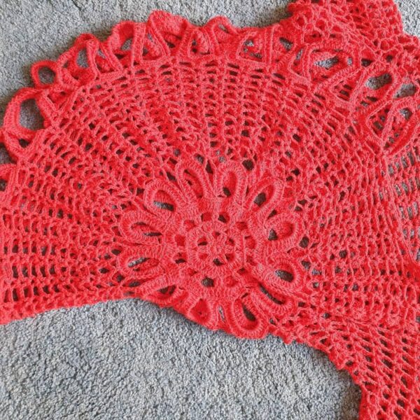 Red Crochet Cotton Top by Triggerfish Crochet