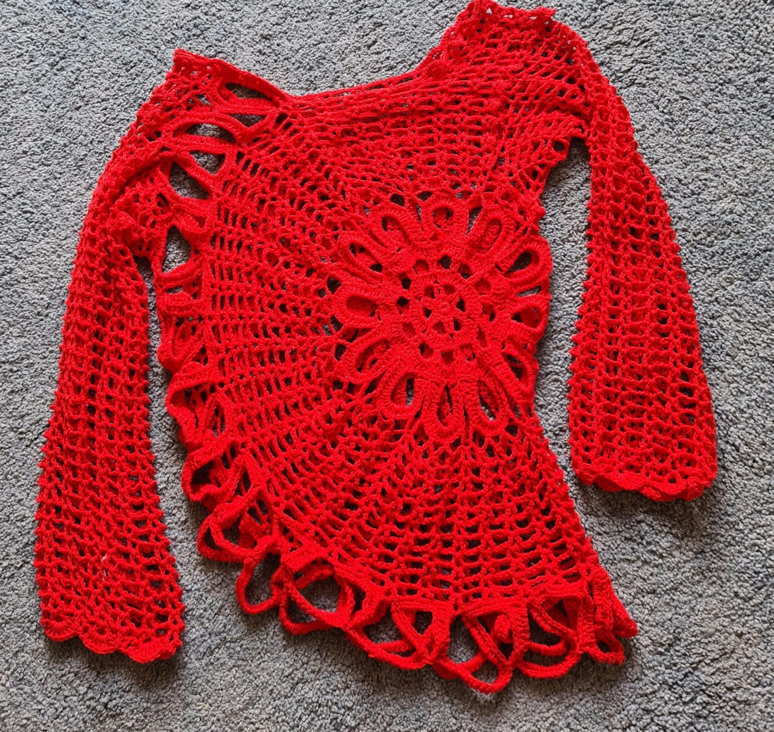 Red Crochet Top l Cotton Clothes l Triggerfish Crochet