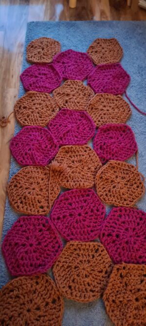 Crochet Hexagons for joining into rug - Triggerfish Crochet